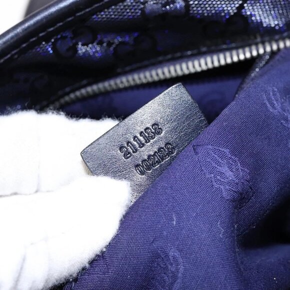 GUCCI GG implementation Tote Bag PVC Navy Silver 211133 Auth ki5982 - Picture 13 of 16